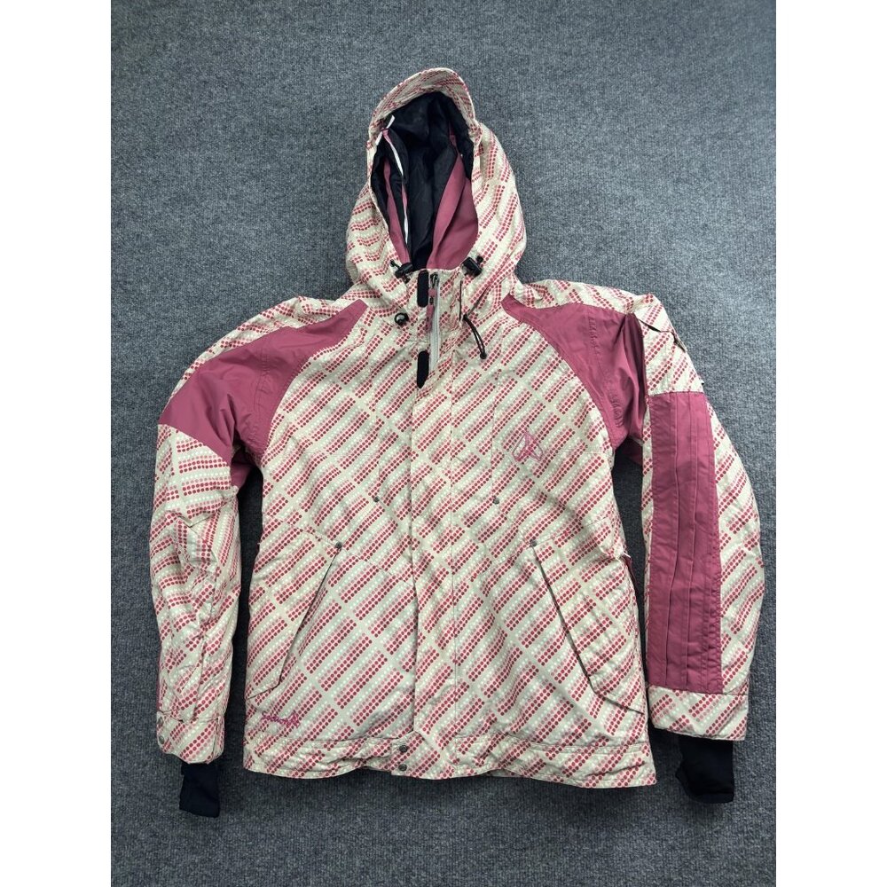 Section Jacket Womens Large Pink Polka Dot Hooded Snowboard Ski Winter Coat